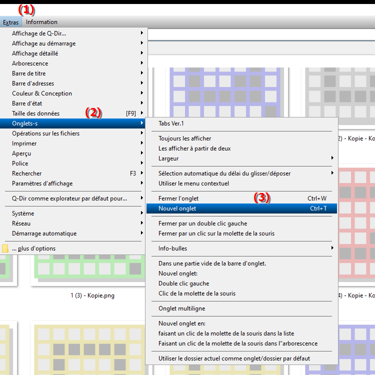 Comment ouvrir un nouvel onglet avec un raccourci clavier dans l explorateur de fichiers actif